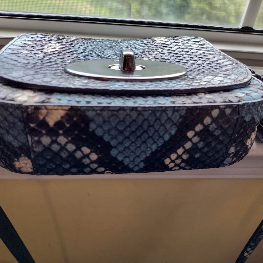 Coach bag gray python Leather_12